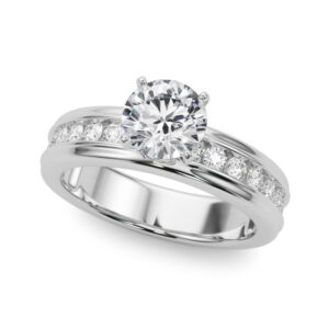 Journee Modern channel set diamond Engagement Ring - 14K White Gold, Size 7.0 (Setting Only)