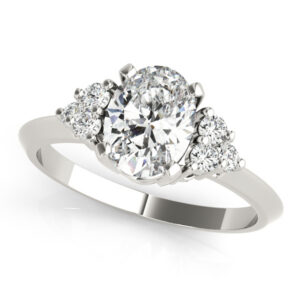 Violet Oval & Diamond Cluster Engagement Ring
