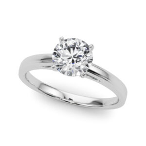 14K White Gold Round Gabriella Solitaire Engagement Ring - 14K White Gold, Size 7.0 (Setting Only)