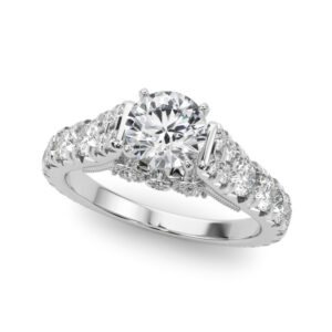 Lauren Pave' Diamond Engagement Ring - 14K, Size 7.0 (Setting Only)